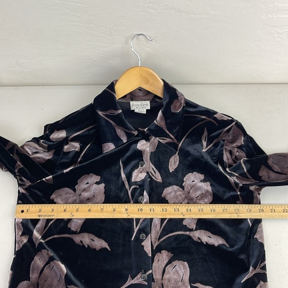 Linda leal jondel velvet top black top long sleeve - Picture 4 of 9